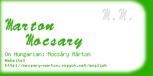 marton mocsary business card